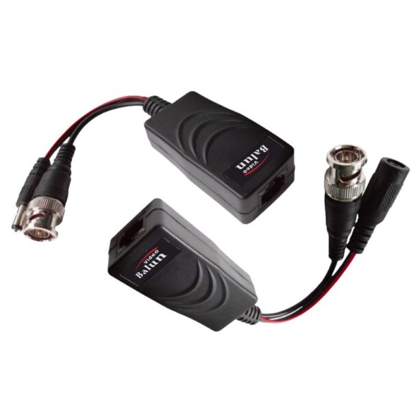 Coppia balun video passivi + alimentazione