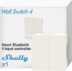 Shelly BLU Wall Switch 4 (Stand Alone) - Pulsante a muro Bluetooth 4 tasti. Colore bianco