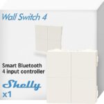 Shelly BLU Wall Switch 4 (Stand Alone) - Pulsante a muro Bluetooth 4 tasti. Colore bianco