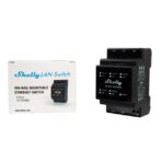 Shelly LAN Switch - Switch di rete DIN rail con 5 porte RJ45 ethernet. Colore nero