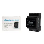 Shelly LAN Switch - Switch di rete DIN rail con 5 porte RJ45 ethernet. Colore nero