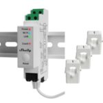Shelly Pro 3EM 120A - Contatore energia DIN + 3 pinze120A. Colore bianco