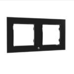 Shelly Wall Frame 2 - Placca da parete nera doppia compatibile Legrand. Colore nero