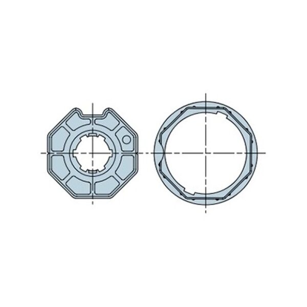 Adattatore ottagonale 70x1,5 ruota + corona