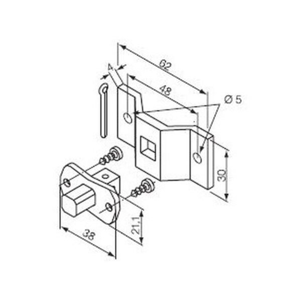 Perno quadro 10 mm + staffa