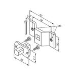 Perno quadro 10 mm + staffa con fori M6