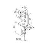 Staffa regolabile per perno quadro 10 mm (da accoppiare necessariamente all’art. 525.10013/AX)