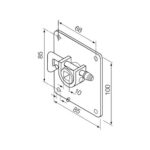 Staffa a sella per perno quadro 10 mm, con sblocco (da accoppiare necessariamente all’art. 525.10013/AX)