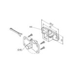 Perno quadro 10 mm + staffa a sella, con fori M6 a interasse 48 mm (per motori con finecorsa programmati in modalità manuale)