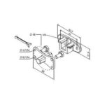 Perno quadro 10 mm + staffa a sella, con fori M6 a interasse 44 mm (max 30 Nm)