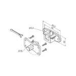 Perno quadro 10 mm + staffa a sella, con interasse 48 mm (per motori con finecorsa programmati in modalità manuale)