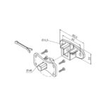 Perno quadro 10 mm + staffa a sella, con interasse 44 mm (per motori con finecorsa programmati in modalità manuale)