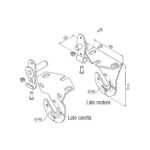 Kit supporti bianchi ad inserimento rapido sui due lati. Per motori Ø 45 mm, max 40 kg (da associare a 575.12150 o 575.12178)