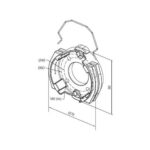 Supporto in alluminio con 4 fori M6 e 2 sedi esagonali per dado M6