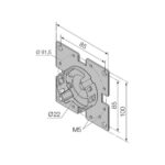 Supporto compatto, con flangia 100x100