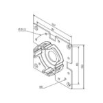 Supporto compatto a 45°, con flangia 100x100