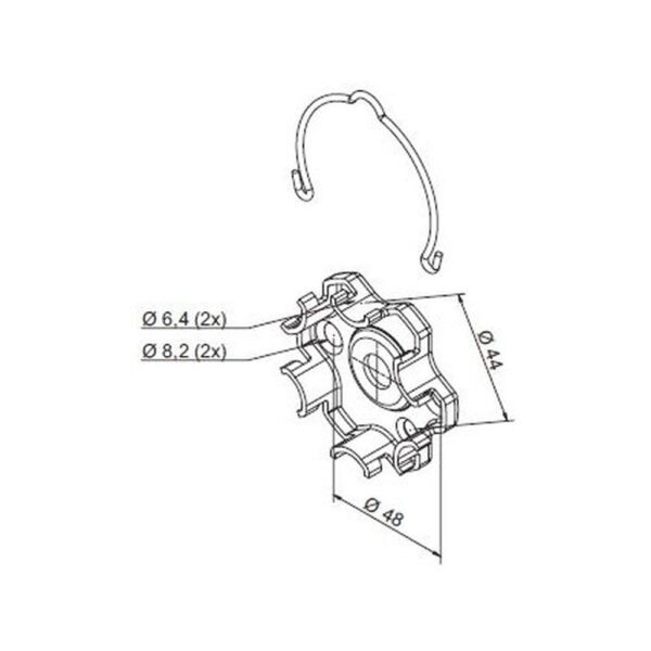 Compact support alluminium with spring ERA M SH