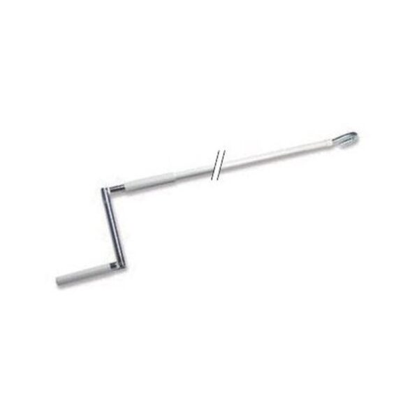 Asta con gancio a maniglia snodata, bianco RAL9010. L=1500 mm