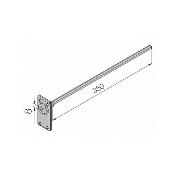 Snodo a scomparsa quadro 8 con asta esagono 7 (da accoppiare necessariamente all'art. 578.18047)