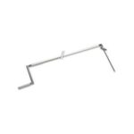 Asta con fl angia a 2 fori e terminale esagono 7, bianco RAL9010. L=1500 mm