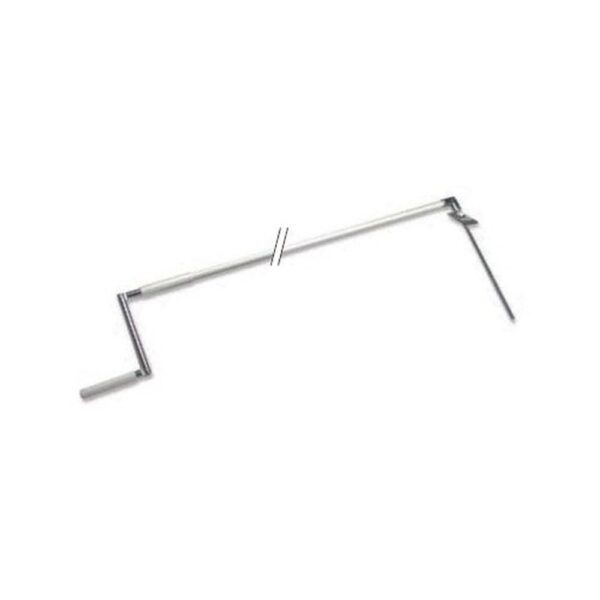 Asta con fl angia a 2 fori e terminale esagono 7, bianco RAL9010. L=1500 mm