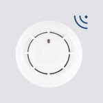 Rilevatore ottico di fumo wireless. Led di segnalazione stato. Sensibilità programmabile.