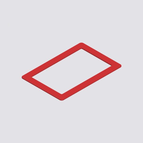 Cornice per incasso a muro da abbinare all'articolo C-REP-FLUSHBOXR. Plastica colore rosso