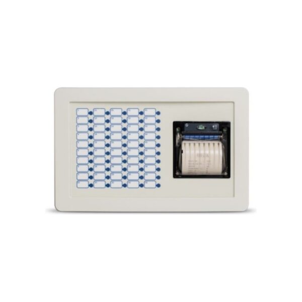 Modulo frontale dotato di 50 LEDs a tre colori programmabili e stampante termica. Solo per centrali PREVIDIA216