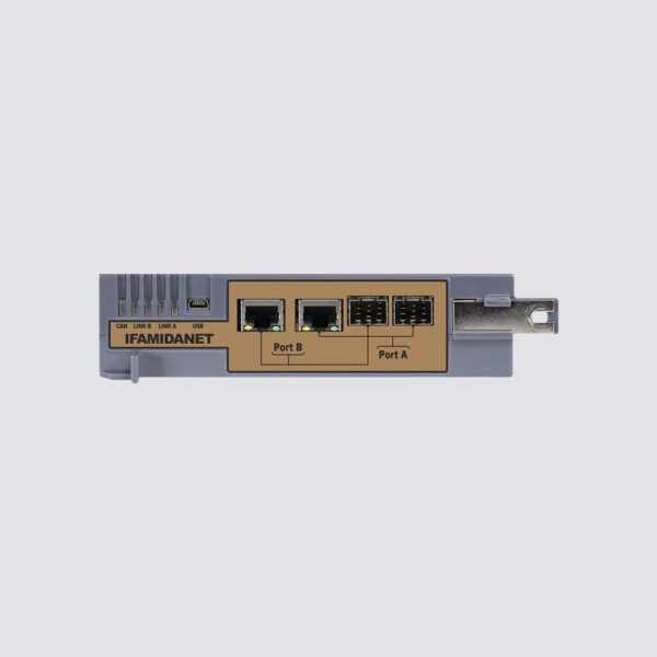 Modulo per la connessione in rete IDANET (max 48 centrali). Connessione su barra CANDRIVE+.