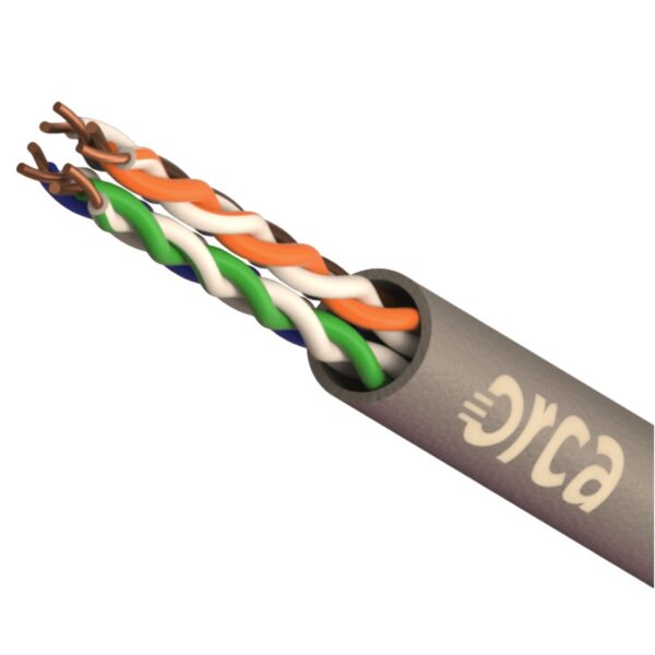 ORCA - Cavo non schermato U-UTP Cat.5E, AWG 24, 4cp, guaina LSZH - CPR Class Eca - Grigio (box. 305)
