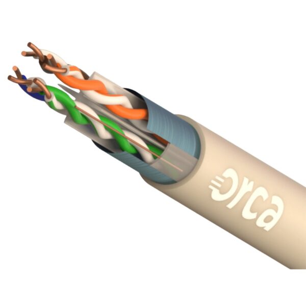 ORCA - Cavo schermato F-UTP Cat.6, AWG 24, 4cp, guaina LSZH - CPR Class Dca (s2,d2,a1) - Bianco (box. 305)