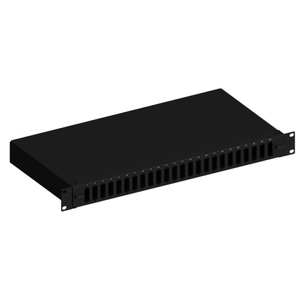 ORCA - Cassetto ottico serie LITE scarico 24p SC-DPX 1U, accessori plastici e cartellina - nero