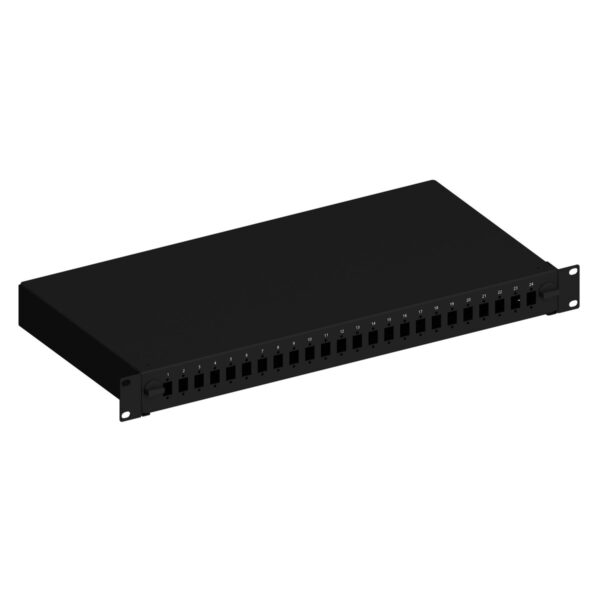 ORCA - Cassetto ottico serie LITE scarico 24p SC-SPX/LC-DPX 1U accessori plastici e cartellina - nero
