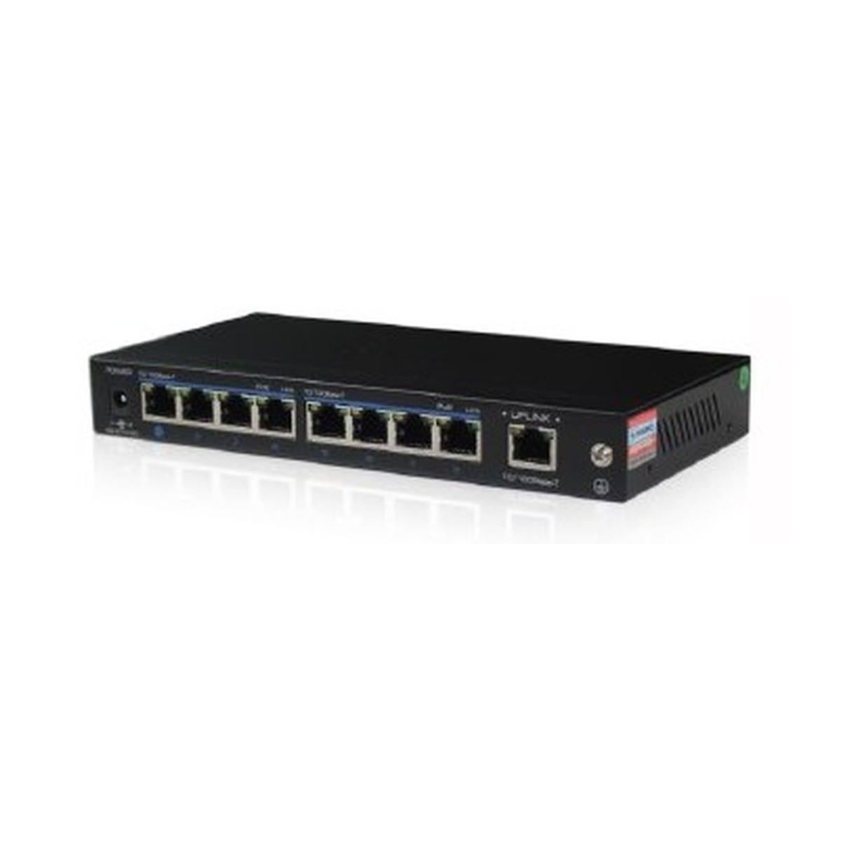 OC-LAN-481212-08 ORCA - Switch 8 Porte 100Mbps POE (PoE bgtm 120W) + 1 porta 100 Ethernet per uplink - immagine 1