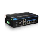 ORCA - Switch Industriale (DIN) unmanaged 4 Porte HPOE 10/100/1000 (PoE bgtm 60W) + 2 porte uplink combo Gibabit
