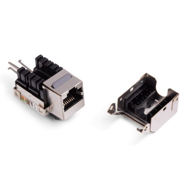 ORCA - Inserto RJ45 Cat.5E FTP - toolless - colore nero con rivestimento metallico
