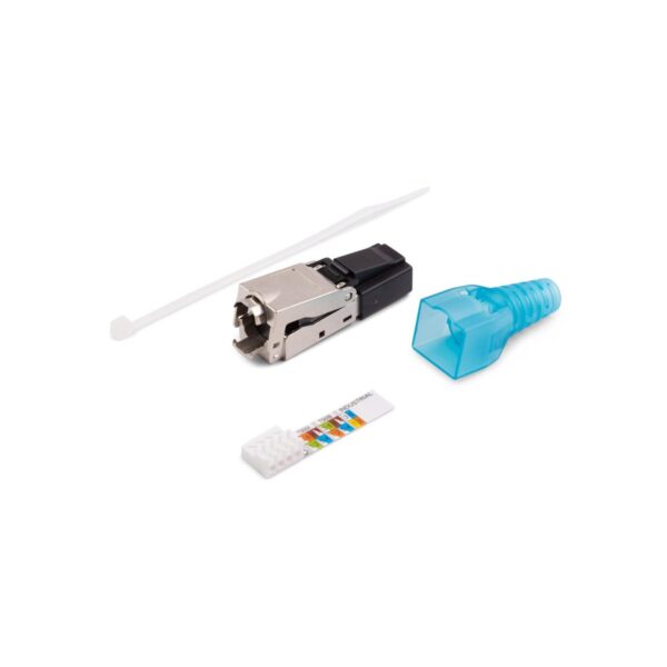 ORCA - Plug a 8 posizioni schermato per cavo rigido Cat6A FTP toolless