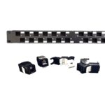 ORCA - Pannello UTP Cat. 6A 24 porte e barra posteriore gestione cavo (con 24 jack UTP toolless inclusi)