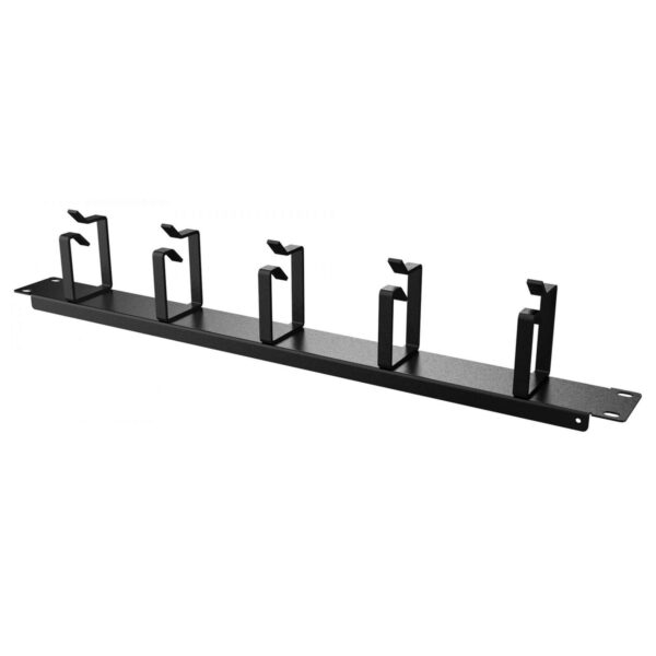 ORCA - Passapermute 1U, 5 anelli, profilo unico in metallo - NERO