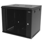 ORCA - Armadio a parete serie MARLIN, 540X450X9U Nero Assemblato - portata 60Kg