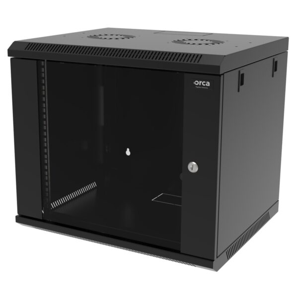 ORCA - Armadio a parete serie MARLIN, 540X450X9U Nero Assemblato - portata 60Kg