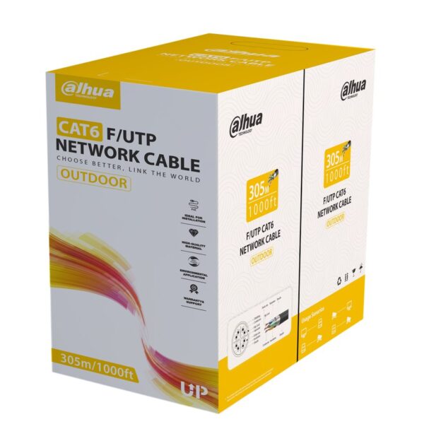 Cavo F/UTP CAT6 esterno 305 m MDPE rip cord nero