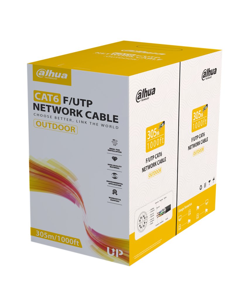 PFM920-6F Cavo F/UTP CAT6 esterno 305 m MDPE rip cord nero - immagine 1