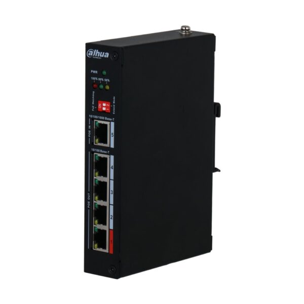 Extender PoE hardened 5 porte (4 PoE 90 W) DinR