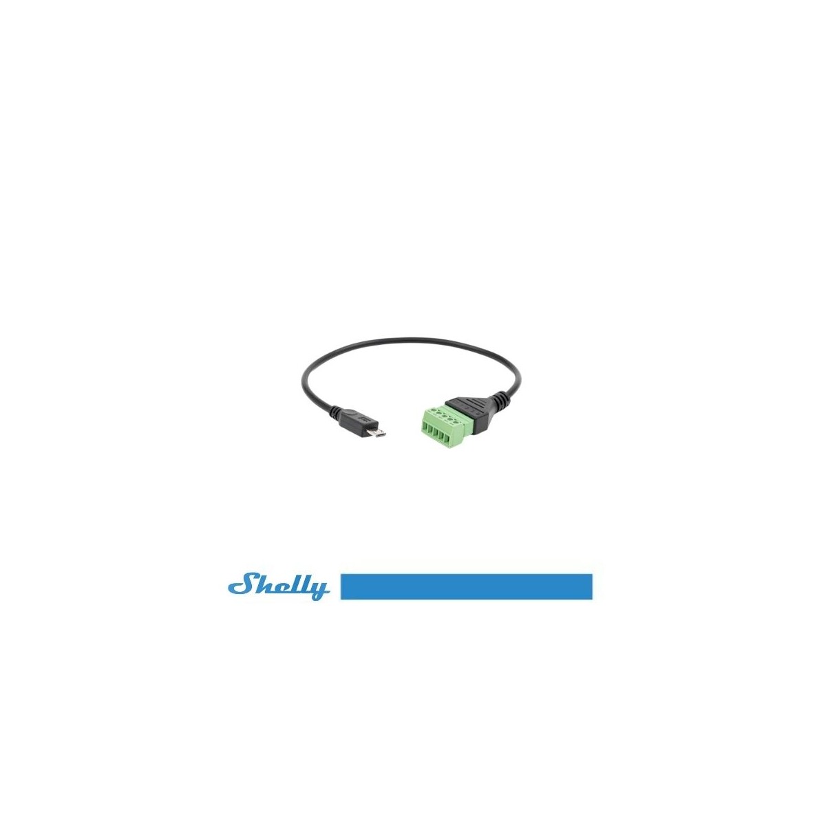 SH-TERUSB Shelly Terminale Micro USB per 5 sensori cablati - Compatibile con The Pill. Colore nero - immagine 1