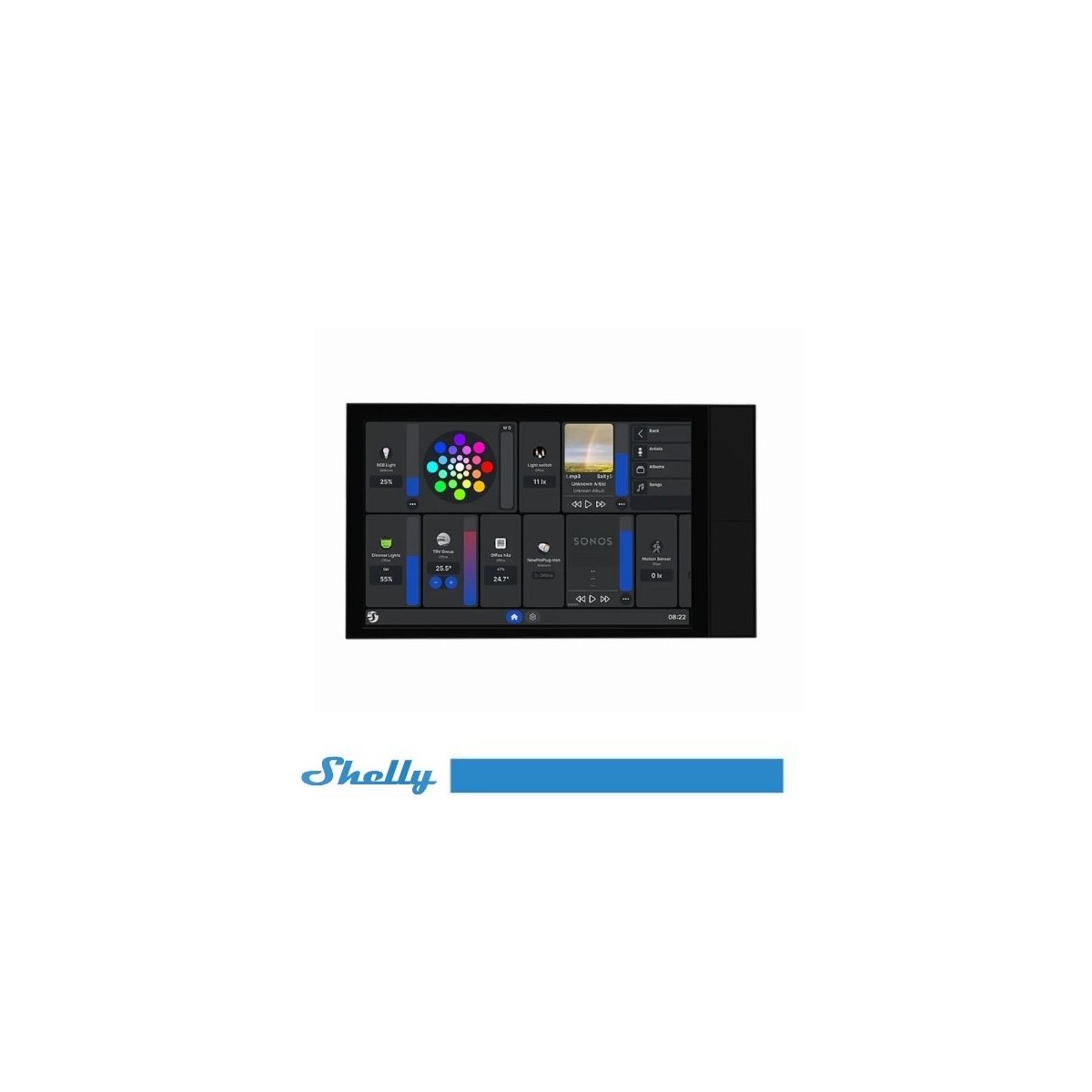 SH-WALLBKITXL Shelly Wall Display XL Black - Display Digitale Nero XL. Colore nero - immagine 1