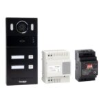 Kit pulsantiera 2 tasti + alimentatore e distributore videocitofonia 2 fili by IP