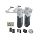 Kit bidirezionale per l’automazione di cancelli a battente con ante fino a 1,8 m, 24 Vdc, a braccio articolato, montaggio esterno