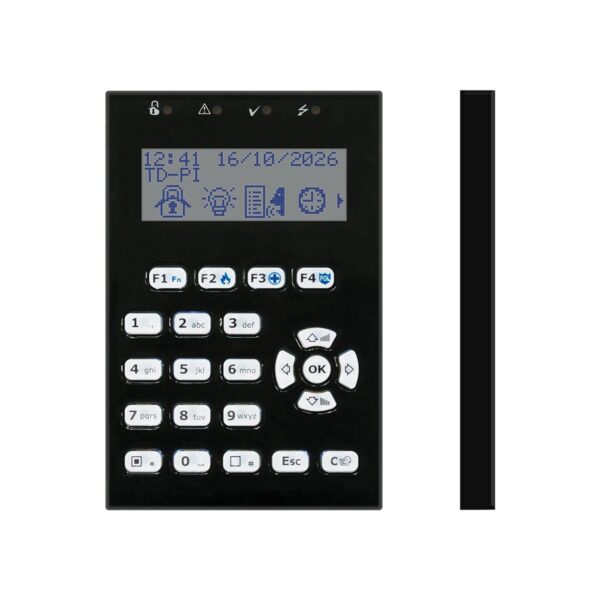 Tastiera con display grafico e retroilluminazione programmabile.