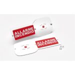 KIT 5 PZ Cartello Plexiglass Scritta Allarme Incendio b10